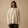 Cream cashmere oversized knit sweater