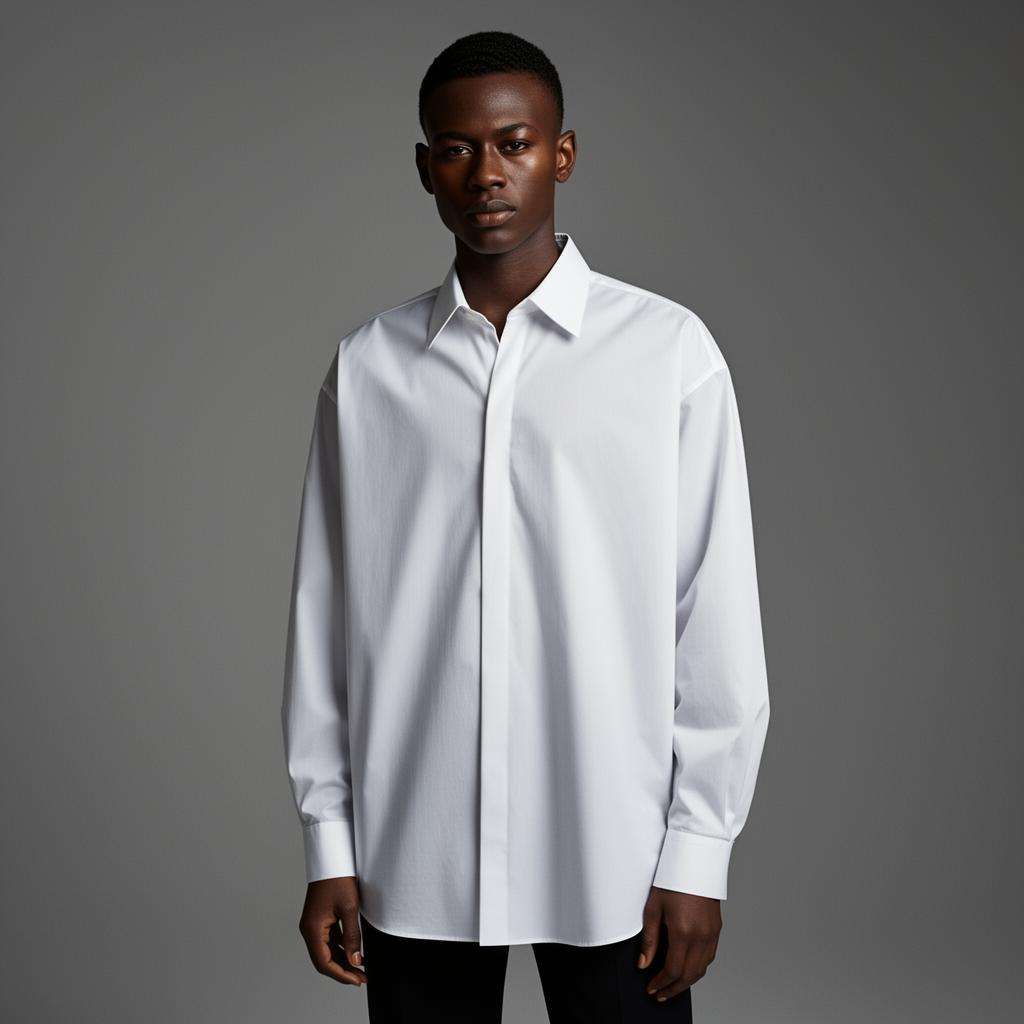 White oversized cotton poplin shirt