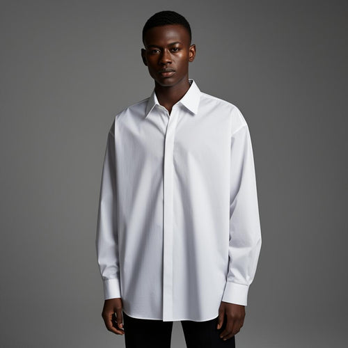 White oversized cotton poplin shirt